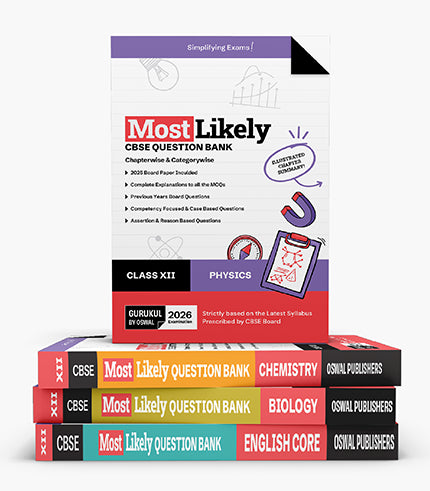 Gurukul by Oswal Most Likely CBSE Question Bank Class 12 Bundles (Set of 4) : Physics, Chemistry, Biology & English for Exam 2026