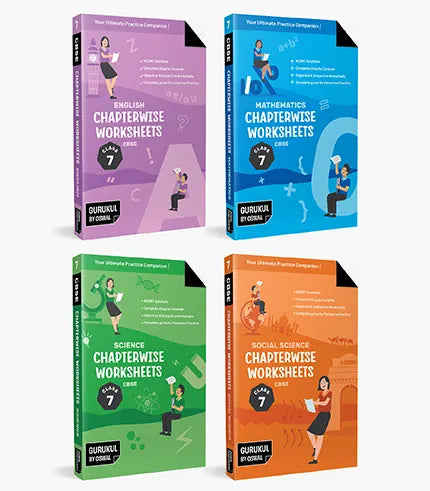 Gurukul by Oswal Chapterwise Worksheets CBSE Class 7 Bundles (Set of 4) : Maths, Science, Social Science, English for Exam 2026