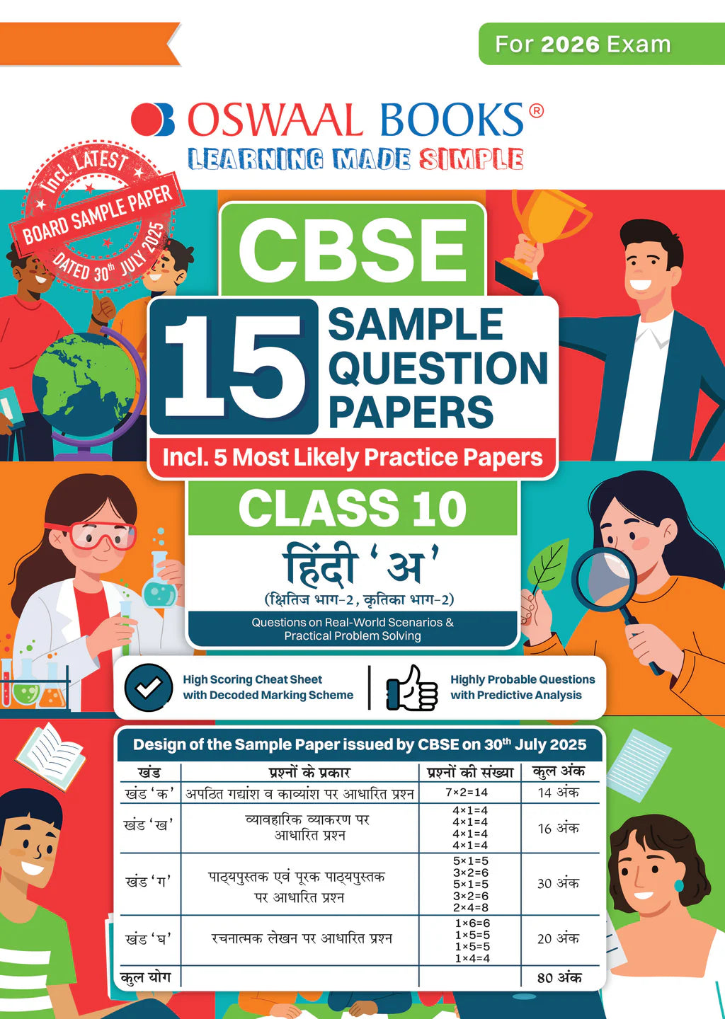 CBSE 15 Sample Question Papers Class 10 Hindi A for 2026 Board Exam (As per CBSE Sample Question Paper issued on 30 July 2025), recommended by 2025 CBSE Toppers with Chapter wise Highly Probable Questions