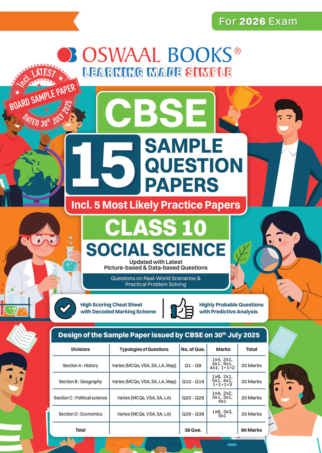 CBSE 15 Sample Question Papers Class 10 Social Science for 2026 Board Exam (As per CBSE Sample Question Paper issued on 30 July 2025), recommended by 2025 CBSE Toppers with Chapter wise Highly Probable Questions