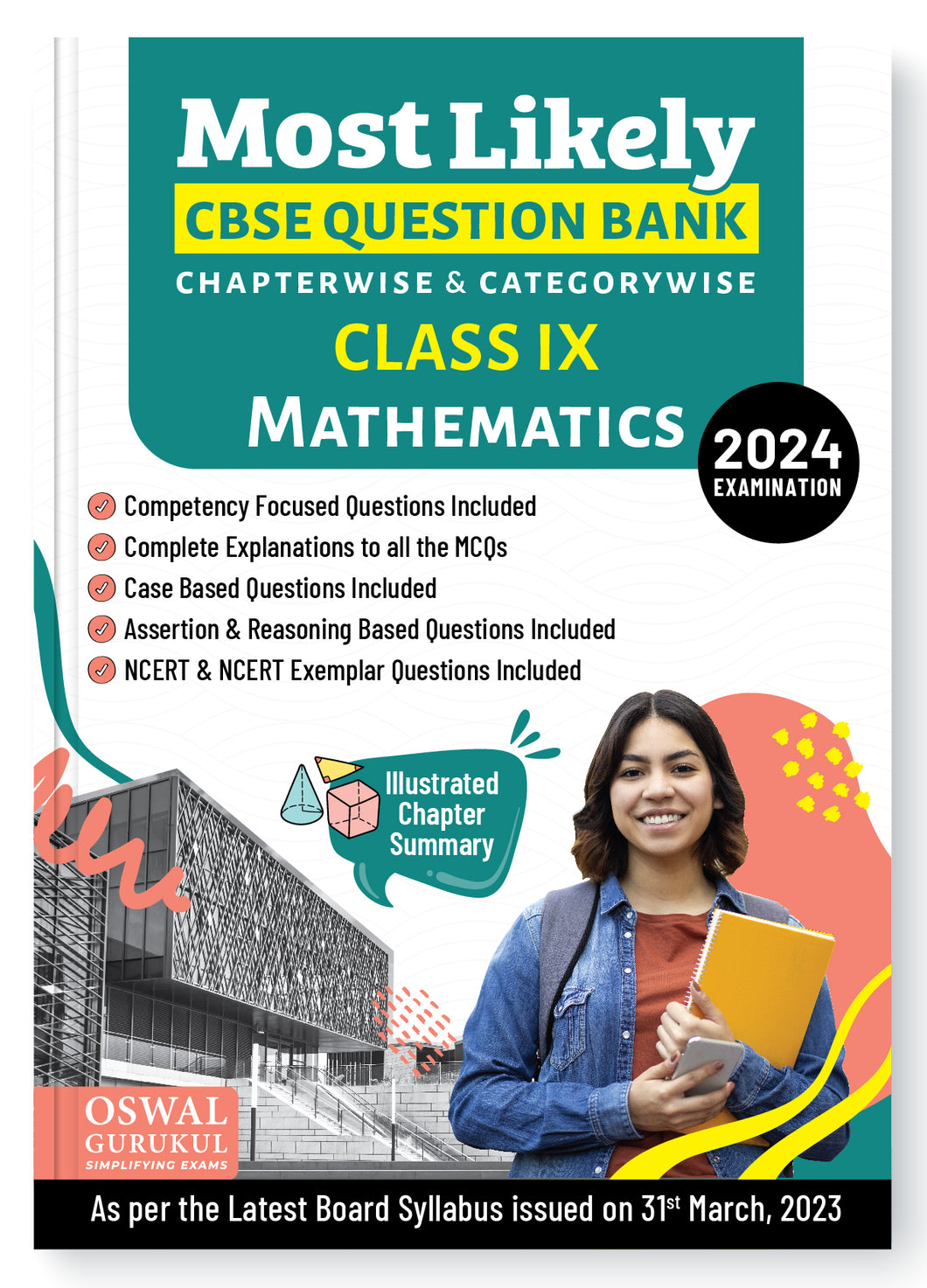 Oswal - Gurukul Mathematics Most Likely CBSE Question Bank for Class 9 Exam 2024 - Chapterwise & Categorywise, New Paper Pattern (MCQs, Case, Assertion & Reasoning, NCERT & NCERT Exemplar Questions)