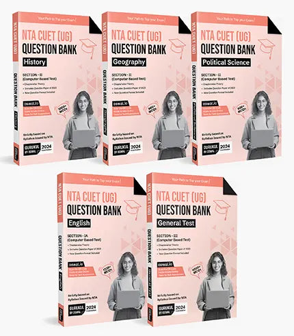 Gurukul NTA CUET Question Bank Bundles (Set of 5) : History, Geography, Political Science, English & General Test for Exam 2024