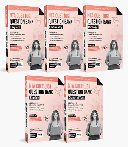 Gurukul NTA CUET Question Bank Bundles (Set of 5) : Physics, Chemistry, Biology, English & General Test for Exam 2024