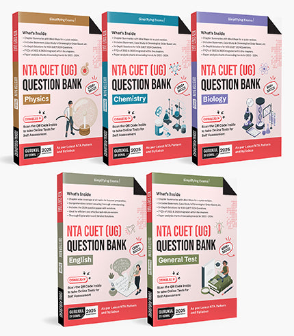 Gurukul By Oswal NTA CUET Question Bank Bundles (Set of 5) : Physics, Chemistry, Biology, English & General Test for Exam 2025