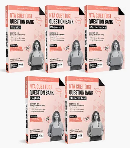 Gurukul NTA CUET Question Bank Bundles (Set of 5) : Physics, Chemistry, Maths, English & General Test for Exam 2024