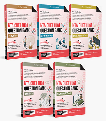 Gurukul By Oswal NTA CUET Question Bank Bundles (Set of 5) : Physics, Chemistry, Maths, English & General Test for Exam 2025