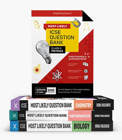 Gurukul By Oswal Most Likely ICSE Question Bank Class 10 Bundles (Set of 4) : Physics, Chemistry, Maths & Biology for Exam 2025