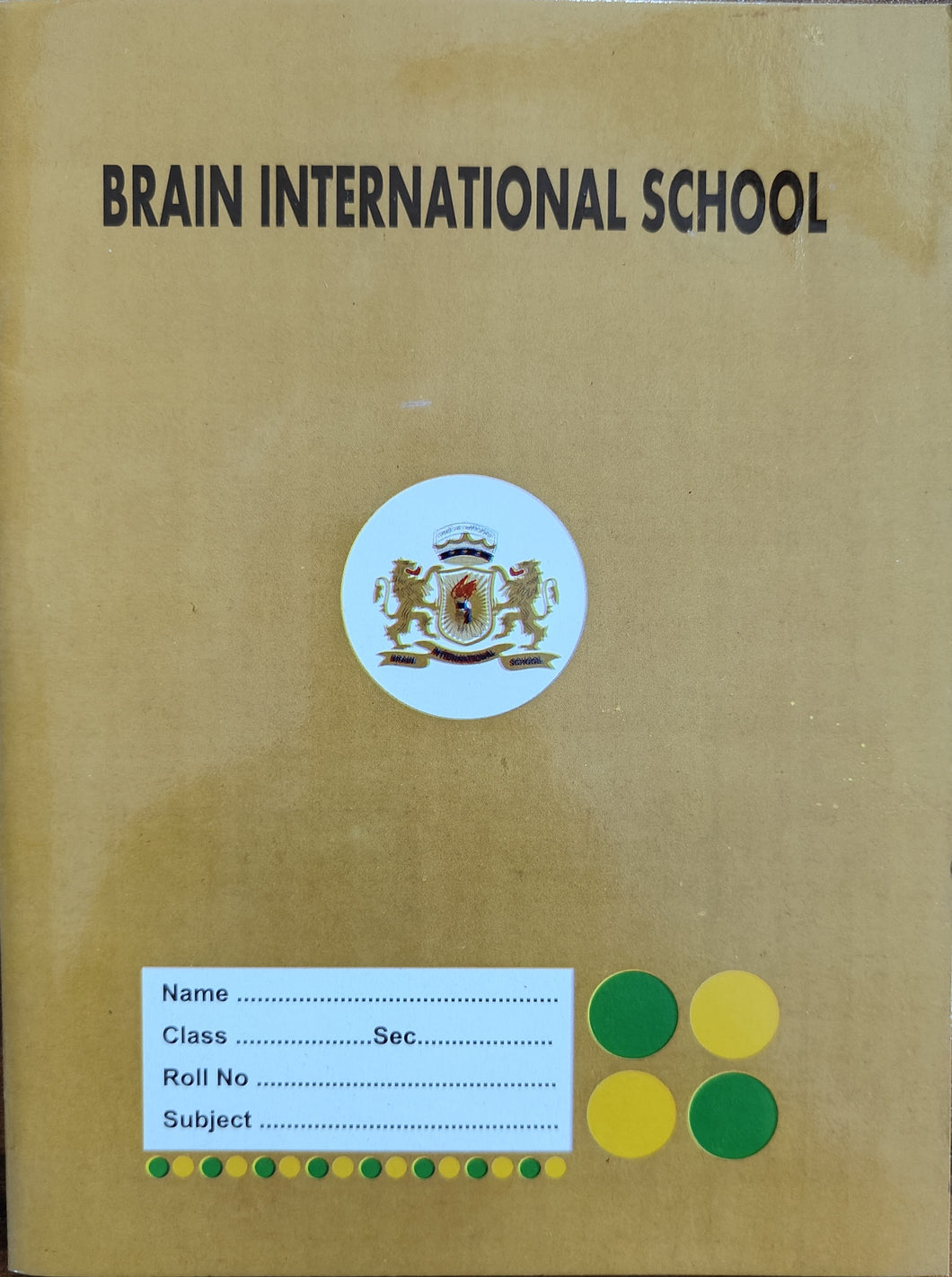 Brain International School Notebook (Single line Interleaf)