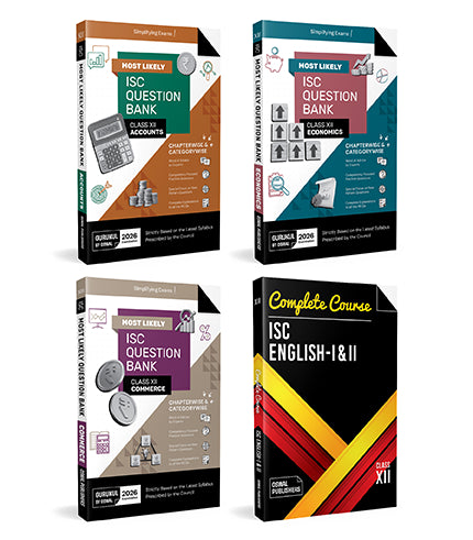 Gurukul by Oswal Most Likely ISC Commerce Stream Question Bank Class 12 Bundles (Set of 4) : Accounts, Commerce, Economics & English for Exam 2026