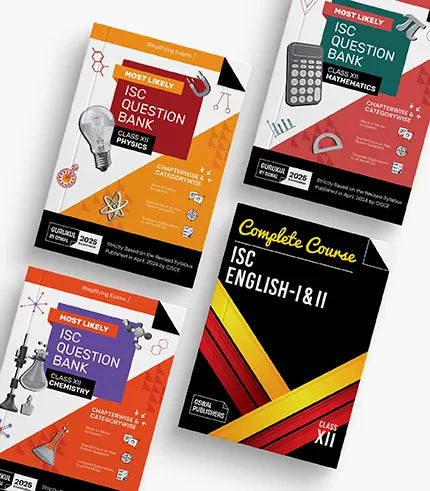 Gurukul by Oswal Most Likely ISC Science Stream PCM Question Bank Class 12 Bundles (Set of 4) : Physics, Chemistry, Maths & English for Exam 2025