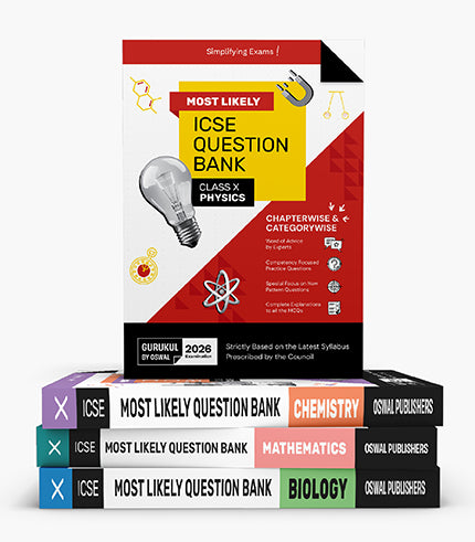 Gurukul By Oswal Most Likely ICSE Question Bank Class 10 Bundles (Set of 4) : Physics, Chemistry, Maths & Biology for Exam 2026