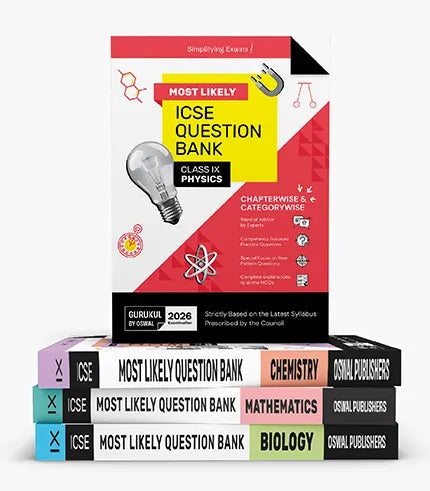Gurukul by Oswal Most Likely ICSE Question Bank Class 9 Bundles (Set of 4) : Physics, Chemistry, Maths & Biology for Exam 2026