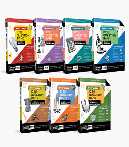Gurukul by Oswal Most Likely ICSE Question Bank Class 10 Bundles (Set of 7) : Physics, Chemistry, Maths, Biology, History & Civics, Geography, Computer Applications for Exam 2026