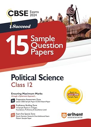Arihant CBSE Sample Question Papers Class 12 Political Science Book for 2024