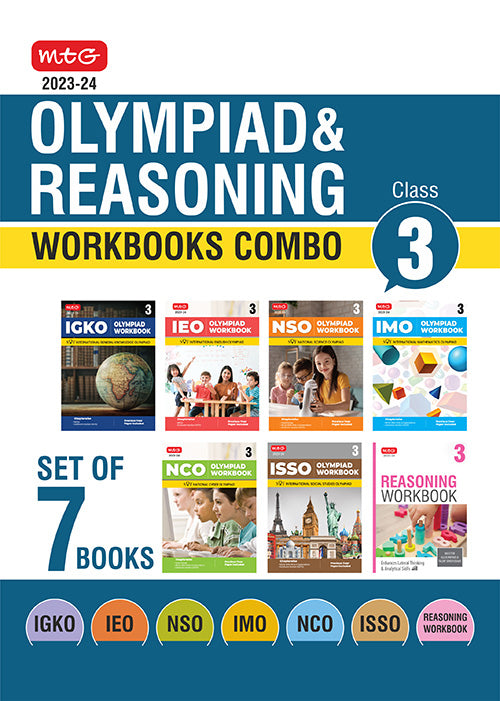 MTG Class 3: Work Book and Reasoning Book Combo for NSO-IMO-IEO-NCO-IGKO-ISSO