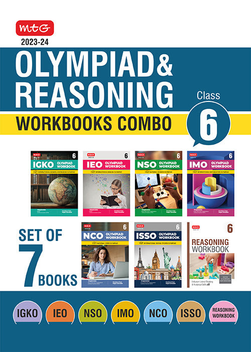 MTG Class 6: Work Book and Reasoning Book Combo for NSO-IMO-IEO-NCO-IGKO-ISSO