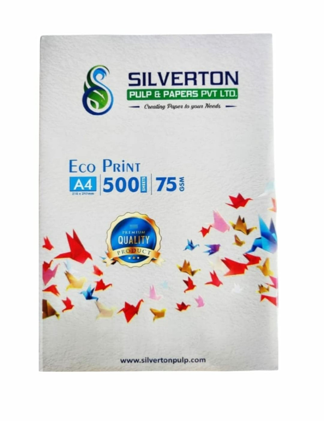 SILVERTON Eco Pure White Printing/Copier Paper- A4 Sheets, 75 GSM, 500 Sheets(1 Ream)