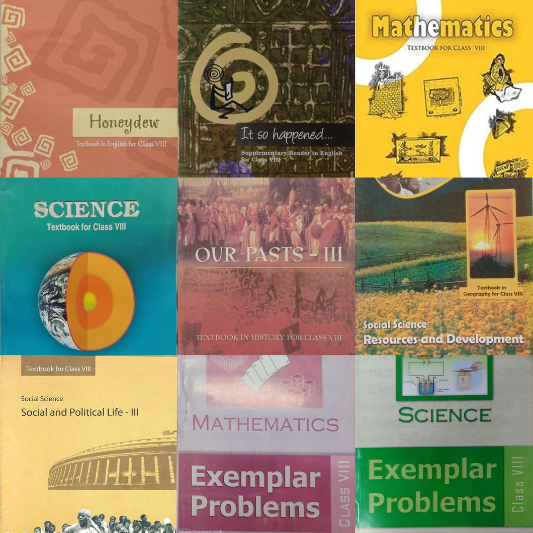 NCERT Complete Books Set + Exemplars for Class -8 (English Medium) - Latest edition as per NCERT/CBSE